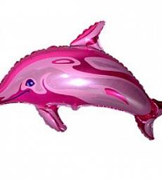 Фольгированный шар - Розовый дельфин - 38"