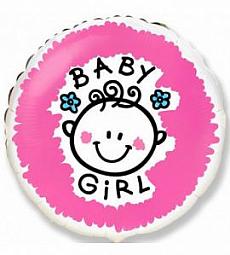 Шар - Baby Girl - круг 48 см