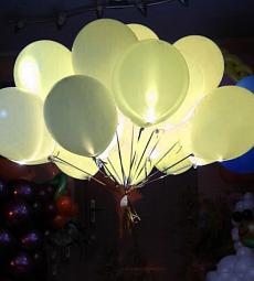 Светящийся желтый шар - латекс 12"