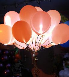 Светящийся персиковый шар - латекс 12"